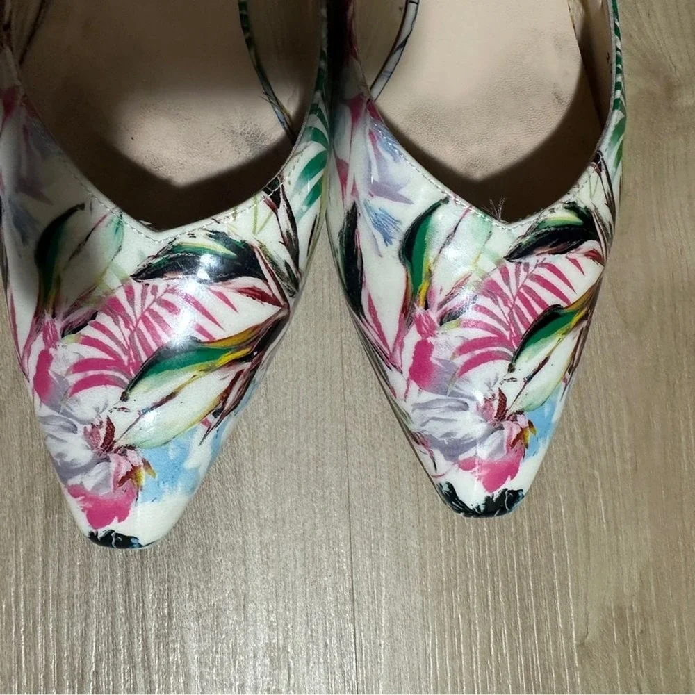 Peter Kaiser Slingback Flats Multicolor 6‎ Women Floral Pointed Toe Tropical